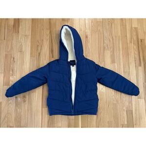 Janie & Jack Sherpa-lined Hooded Puffer Jacket, Size 7/8, NWT